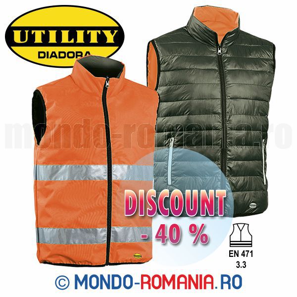 Vesta DIADORA Gilet HV Street  reflectorizanta reversibila cu doua fete